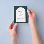 Moderne JUNIPER Groen Gouden Trouw UITNODIGING QR  Flyer (Hand)