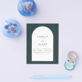 Moderne JUNIPER Groen Gouden Trouw UITNODIGING QR  Flyer (Enkel)