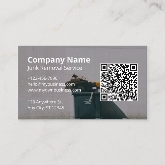 Moderne junkverwijdering visitekaartje (Voorkant)