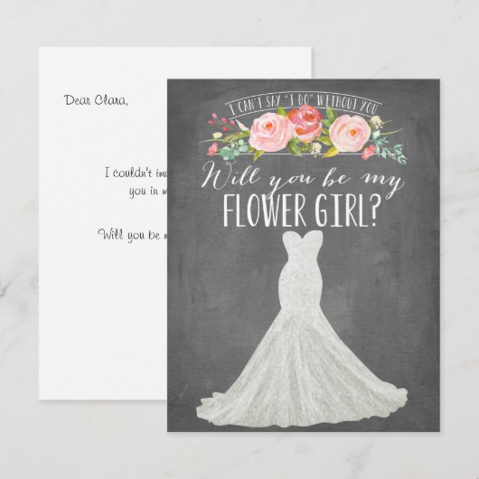 Moderne jurk | Bruidsmeisje Kaart (Voorkant / Achterkant)