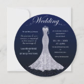 Moderne jurk rond bruiloft uitnodiging (Voorkant)