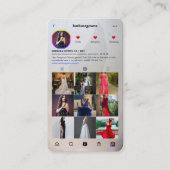 Moderne jurken Designer Zilver Goud Instagram Grid Visitekaartje (Voorkant)