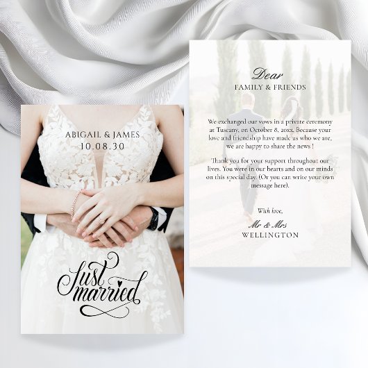 Moderne 'Just Married' foto Aankondiging