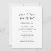 Moderne 'Just Married' Foto Trouwkaart voor Elopem Kaart (Achterkant)