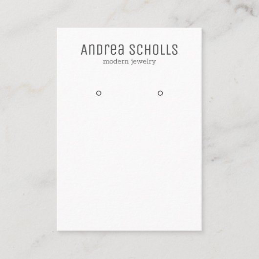 Moderne juwelen oorscherm visitekaartje (Voorkant)
