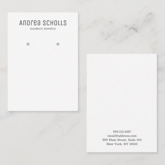 Moderne juwelen oorscherm visitekaartje (Voorkant / Achterkant)