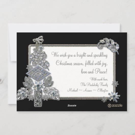 Moderne  juwelen vrolijke kerstboom Kaart (Achterkant)