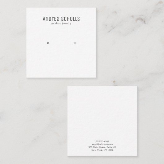 Moderne juwelenstaartwieken die oormerg maken vierkante visitekaartje (Voorkant / Achterkant)