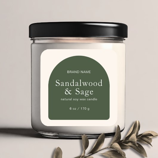 Moderne kaars boho minimalistische product verpakk vierkante sticker