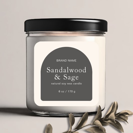 Moderne kaars boho minimalistische product verpakk vierkante sticker