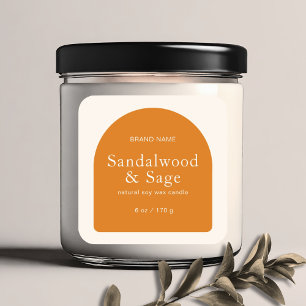 Moderne kaars boho minimalistische product verpakk vierkante sticker