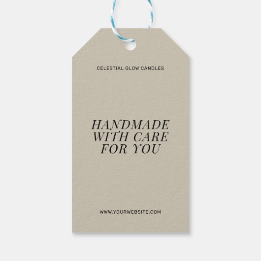 Moderne kaars eenvoudige branding cadeau label cadeaulabel (Achterkant)