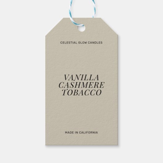 Moderne kaars eenvoudige branding cadeaukaart cadeaulabel (Voorkant)