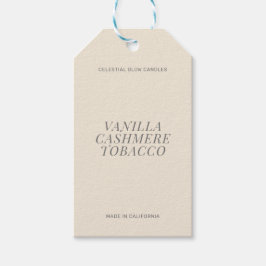 Moderne kaars eenvoudige branding gift tag cadeaulabel