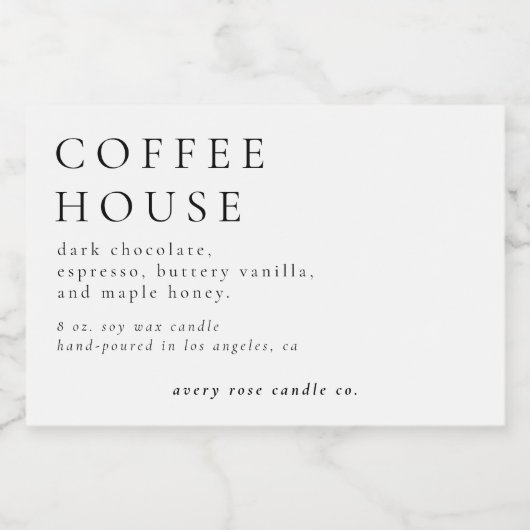 Moderne Kaars Of Voedsel Etiket (Enkel label)