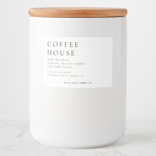 Moderne Kaars Of Voedsel Etiket (Voorkant)