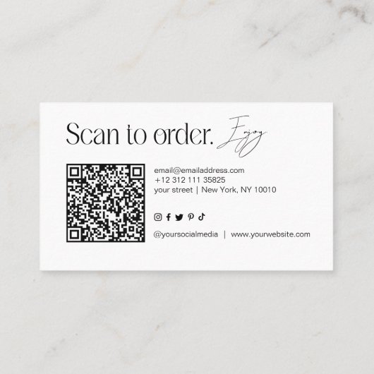 Moderne Kaars QR Code Visitekaartje (Achterkant)