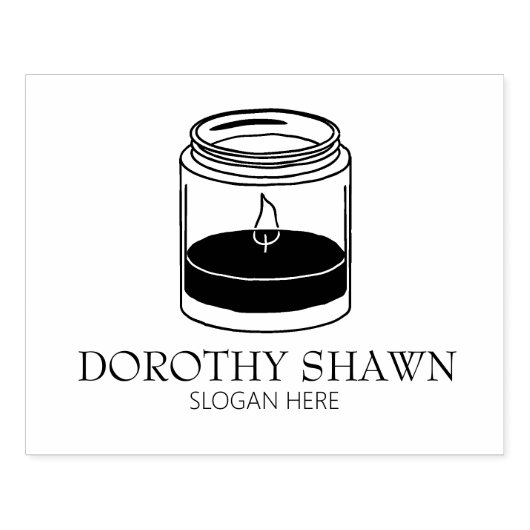 Moderne kaars Small Business, Custom Large Rubberstempel (Afrduk)