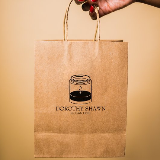 Moderne kaars Small Business, Custom Large Rubberstempel