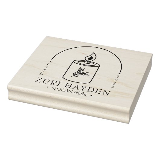 Moderne kaars Small Business, Custom Large Rubberstempel (Stempel)