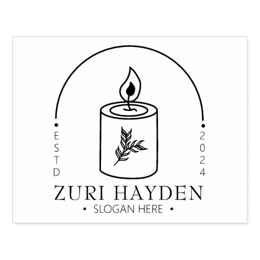 Moderne kaars Small Business, Custom Large Rubberstempel (Afrduk)
