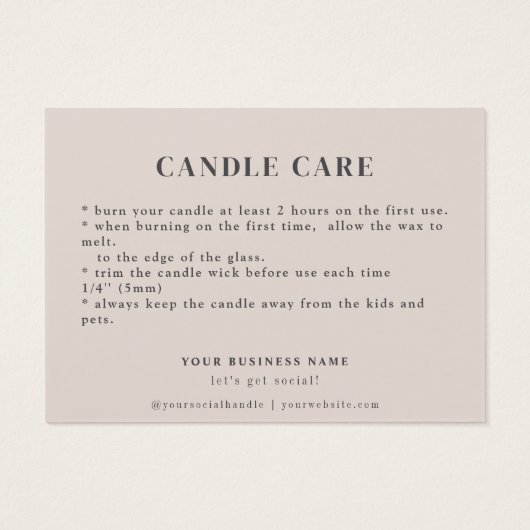 Moderne Kaars Verzorging Foto Dank u Kaart (Achterkant)