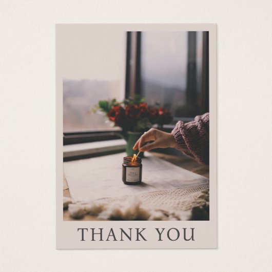 Moderne Kaars Verzorging Foto Dank u Kaart (Voorkant)