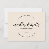 Moderne kaarsen en smelt kleine bedrijven bedankkaart (Voorkant)