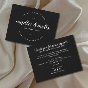 Moderne kaarsen en smelt kleine bedrijven bedankkaart