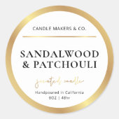 Moderne Kaarsenkruik Label Gouden Folie Effect Ver (Voorkant)