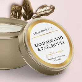 Moderne Kaarsenkruik Label Gouden Folie Effect Ver