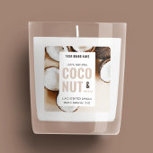 Moderne kaarsenkruik vierkant productetiket met fo vierkante sticker