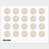 Moderne kaarsenlabel voor monogram script ronde sticker (Vel)