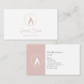 Moderne kaarsenmaker Blush Pink Minimale kaartenma Visitekaartje (Voorkant / Achterkant)