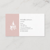 Moderne kaarsenmaker Blush roze minimalistische bi Visitekaartje (Achterkant)