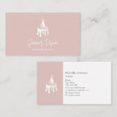 Moderne kaarsenmaker Blush roze minimalistische bi Visitekaartje (Voorkant / Achterkant)