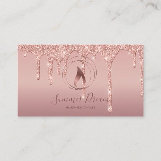 Moderne kaarsenmaker Roos Gold Candlemaker Visitekaartje (Voorkant)