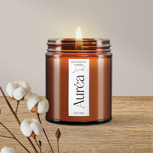 Moderne Kaarsenpot Dun Verticaal Label