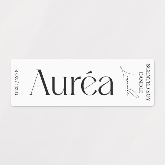 Moderne Kaarsenpot Dun Verticaal Label (Design 1)