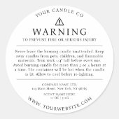 Moderne kaarsenverpakking Waarschuwing Label Wit (Voorkant)