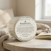 Moderne kaarsenverpakking Waarschuwing Label Wit
