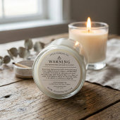 Moderne kaarsenverpakking Waarschuwing Label Wit