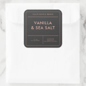 Moderne Kaarslabel Vierkante Sticker (Tas)
