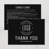 Moderne kaarsverzorging business logo dank u kaart (Voorkant / Achterkant)