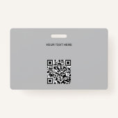 Moderne kaart bedrijf logo foto QR code grijs Badge (Achterkant)