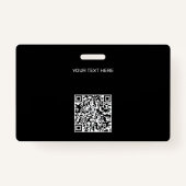 Moderne kaart bedrijf logo foto QR code zwart Badge (Achterkant)