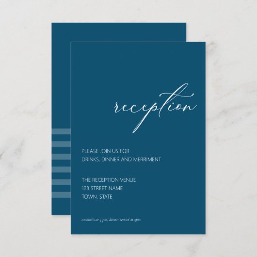 Moderne Kaart Blauwgroen Arch Reception Enclosure (Voorkant / Achterkant)