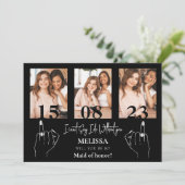 Moderne Kaart Fotocollage Bridesmaid-voorstel (Staand voorkant)