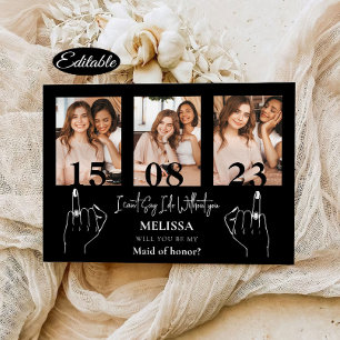 Moderne Kaart Fotocollage Bridesmaid-voorstel