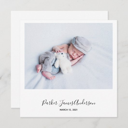 Moderne Kaart 'Instant-Style Photo' Aankondiging G (Voorkant / Achterkant)